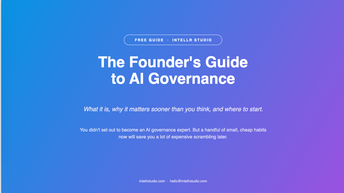 The Founder's Guide to AI Governance — cover
